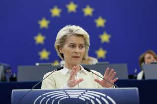 Ursula von der Leyen lors de son discours devant le Parlement européen, le 4 mai 2022.