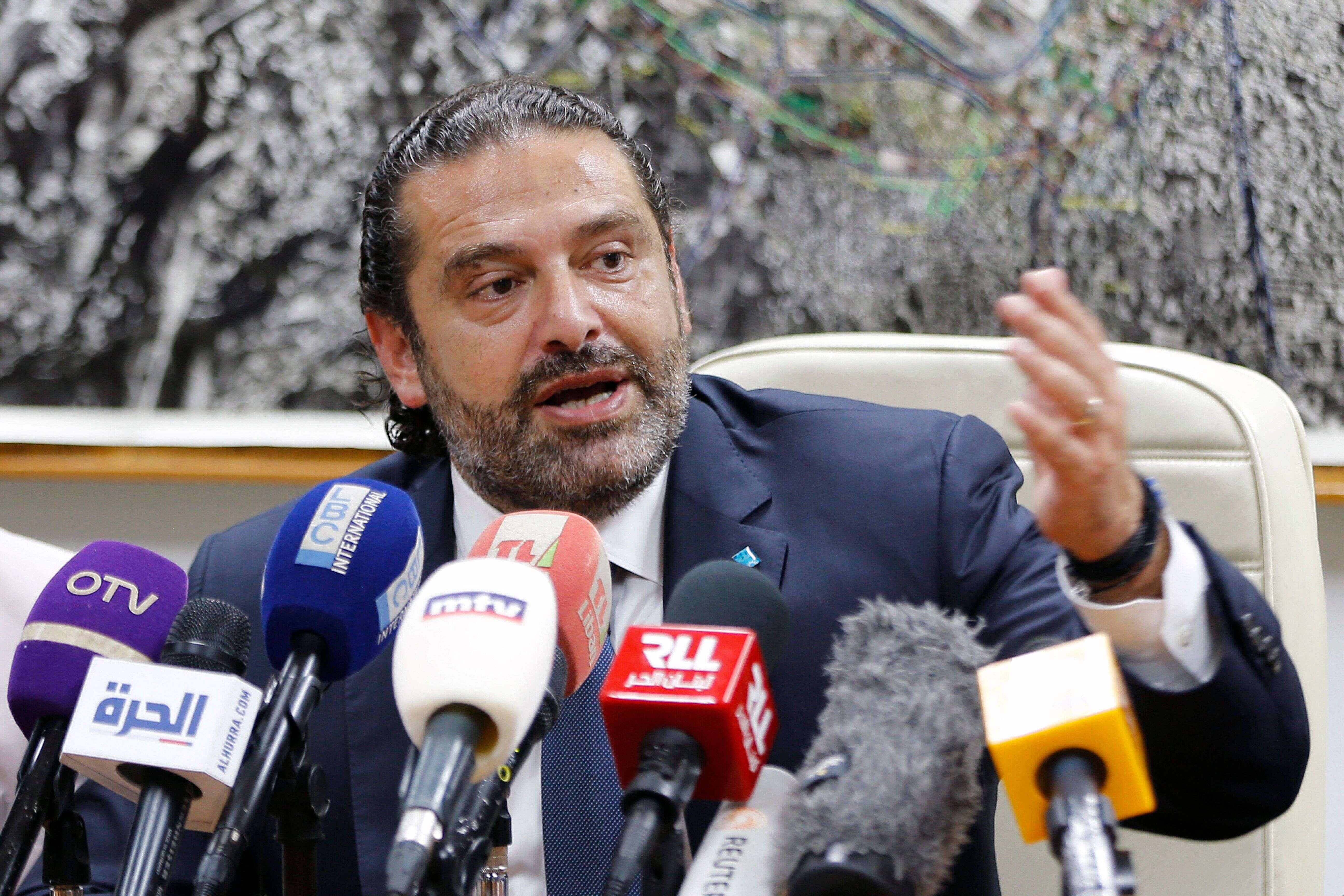 Saad Hariri en conférence de presse