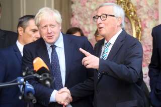 Boris Johnson et Jean-Claude Juncker lors d'une réunion au Luxembourg, septembre 2019