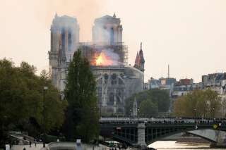 La cathédrale Notre-Dame-de-Paris en flammes, le 15 avril 2019.