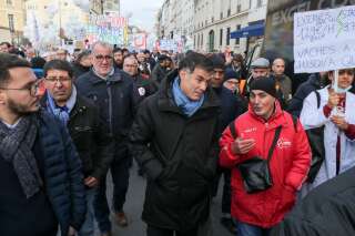 Le premier secrétaire du PS Olivier Faure, ici participant à une manifestation de professionnels des hôpitaux publics, à Paris, le 14 novembre 2019.