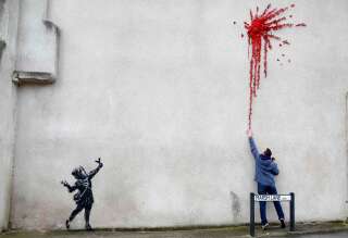 L'œuvre d'art de Banksy à Bristol, le 14 février 2020.