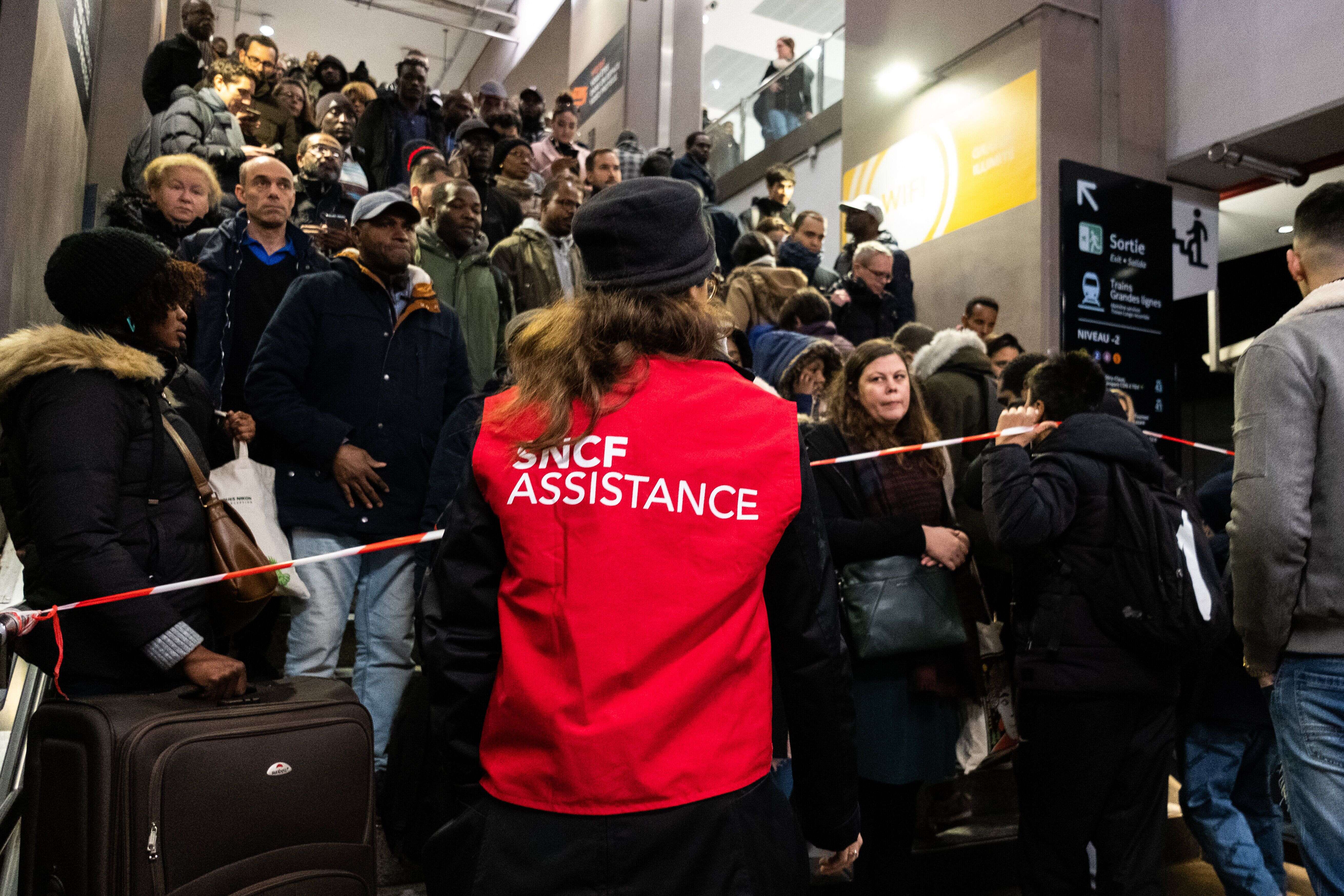 Affluence à la gare du Nord à Paris le 9 décembre 2019, jour de grève à la SNCF.