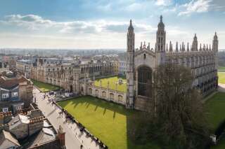 Une vue aérienne de l'université de Cambridge en Angleterre.