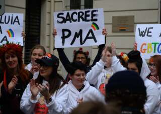 Une manifestation en faveur de la PMA, le 19 janvier 2020 à Paris.