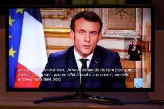 Emmanuel Macron s'adressant aux Français sur le coronavirus depuis l'Élysée jeudi 12 mars.