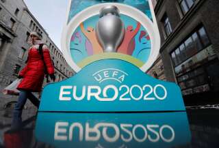 Le compte à rebours pour l'Euro 2020, diffusé en France par BeIN Sports, M6 et TF1, à Saint-Pétersbourg le  3 décembre 2019.