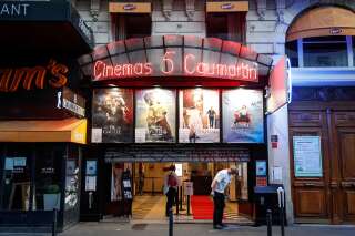 Photo d'illustration de l'entrée du cinéma 5 Caumartin à Paris, le 21 juin 2020 après la réouverture des salles post-confinement lié au Covid-19