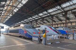 Paris, France - March 26 2019: TGVs at Gare de Lyon ready for departure.