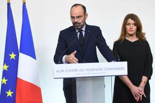 Le Premier ministre Edouard Philippe, ici au côté de la secrétaire d'Etat Marlène Schiappa, a dévoilé les conclusions du Grenelle des violences conjugales.