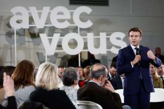 Emmanuel Macron, le 7 mars 2022 à Poissy.