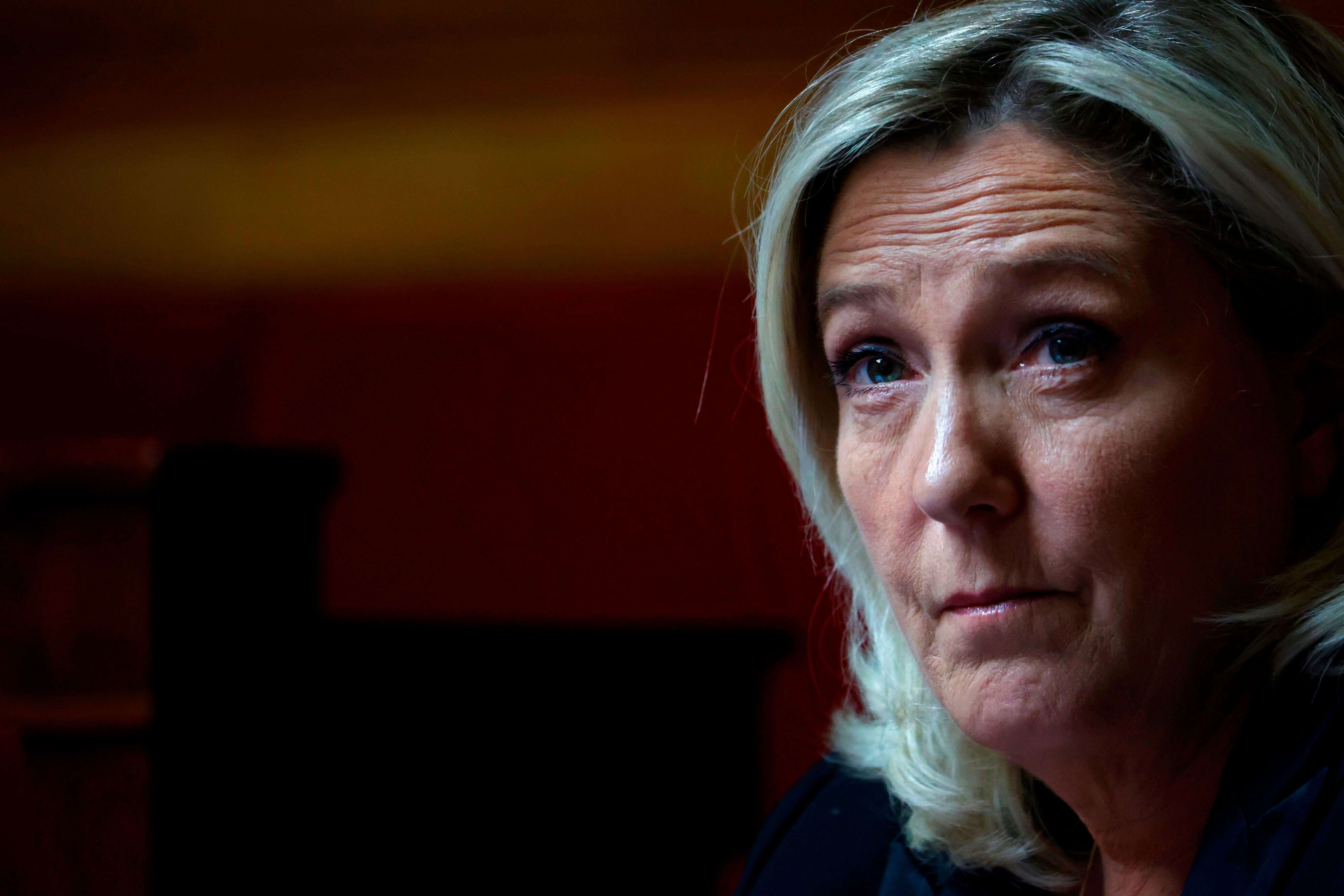 Marine Le Pen le 17 avril à l'Assemblée nationale (illustration).