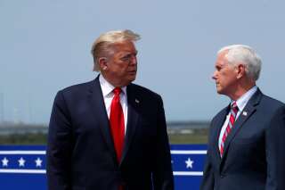 Donald Trump et Mike Pence au Kennedy Space Center, de Cape Canaveral le 30 mai 2020  (AP Photo/Alex Brandon)