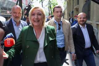 Marine Le Pen et Jordan Bardella photographiés au siège du Rassemblement national, le 25 avril (illustration).