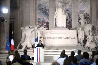 Emmanuel Macron lors de son discours célébrant les 150 ans de la IIIe République le 4 septembre 2020 au Panthéon (photo d'illustration).