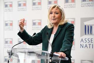 Marine Le Pen à l'Assemblée lors de la présentation de son contre-projet de la loi Climat (illustration)