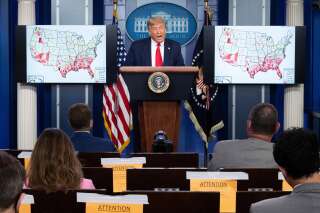 Donald Trump, ici lors d'une conférence de presse à la Maison Blanche à Washington, le 23 juillet 2020.