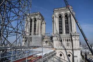 Le chantier de reconstruction de Notre-Dame, ici photographié le 17 juillet, est suspendu pour 