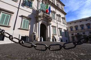 Devant le palais présidentiel du Quirinale, à Rome en Italie, le 27 janvier 2021.