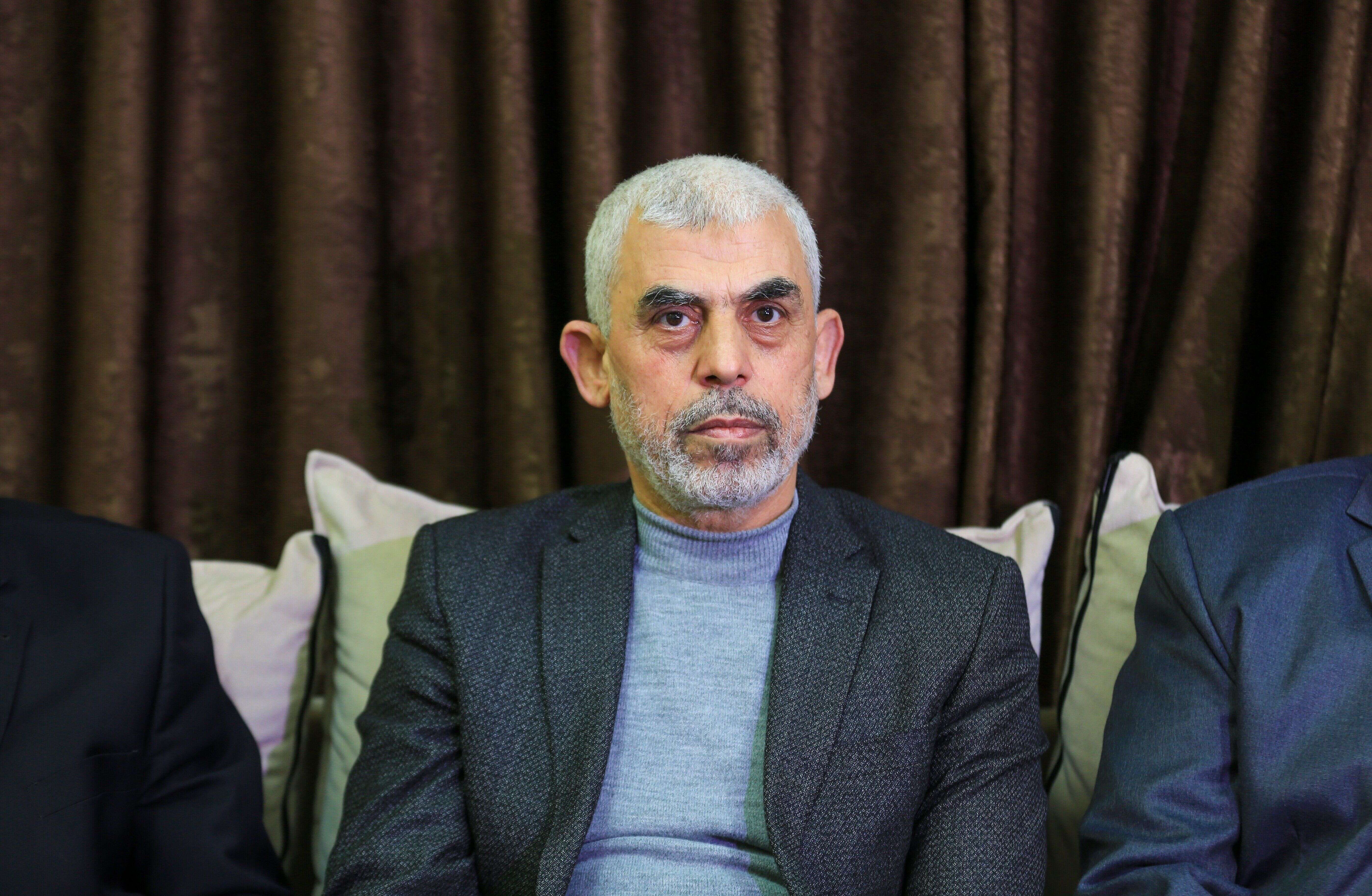 Yahya Sinouar juste après sa réélection au poste de chef du bureau politique du Hamas à Gaza, le 10 mars 2021.