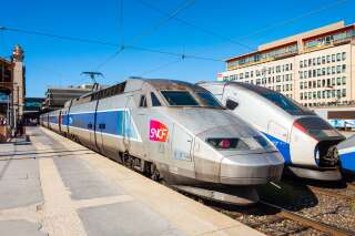 MARSEILLE, FRANCE - SEPTEMBER 23, 2018: TGV intercity high speed train at the Marseille railway station