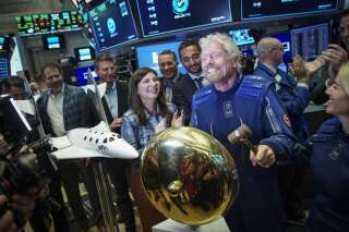 Richard Branson veut aller dans l'espace juste avant Jeff Bezos (photo du 27 octobre 2019)