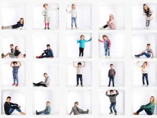 Les élèves de maternelle de l'école de Yolet, dans le Cantal, prennent la pose, chacun dans leur cube, pour une photo de classe pour le moins originale.