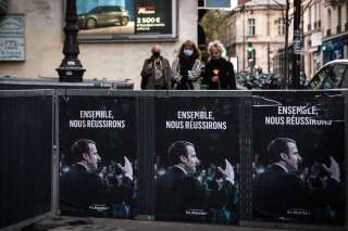 Des affiches de la République en Marche placardées dans Paris au mois de novembre 2020 (illustration)