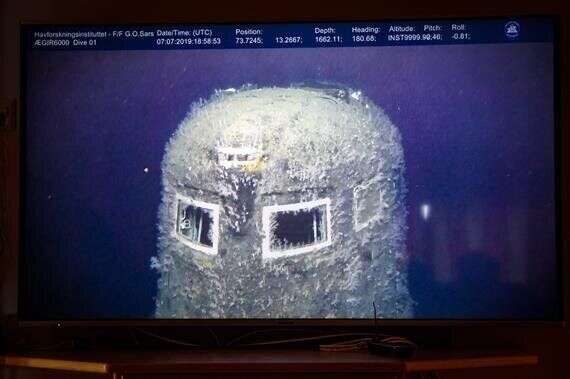 Une photo du sous-marin Komsomolets retrouvé au large de la Norvège.