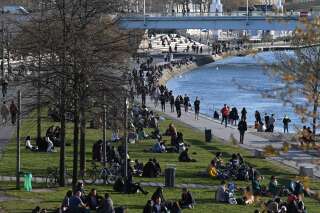Les quais du Rhône, à Lyon, le 25 mars 2021, où de nouvelles restrictions sanitaires ont été décrétées.