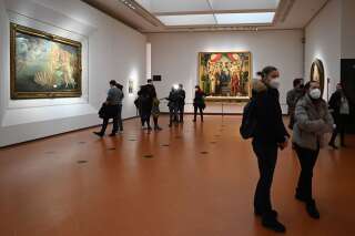 La Galerie des Offices de Florence, en Italie, accueillant des visiteurs le 21 janvier 2021.