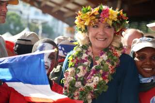 (photo d'illustration de Marine Le Pen à Mayotte en décembre 2021)
