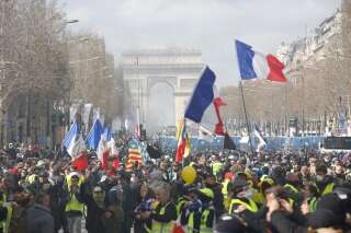 Les manifestations de gilets jaunes interdites samedi dans ces secteurs de Paris (photo d'illustration prise lors d'une manifestation des gilets jaunes le 16 mars 2019)