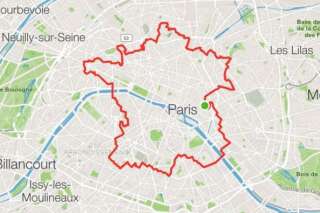 Ce coureur a marché 34 km pour dessiner la France à Paris