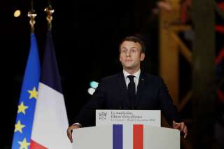 Emmanuel Macron s'exprimant depuis l'usine Framatome au Creusot ce mardi 8 décembre.