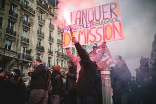 Lors du mouvement de grève du 20 janvier 2022, à Paris.