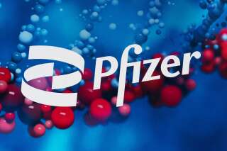 Le logo Pfizer à New York le 5 février 2021