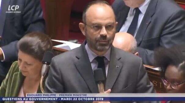 Edouard Philippe, le Premier ministre, à la séance de questions au gouvernement mardi 22 octobre à l'Assemblée nationale