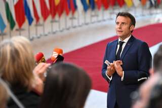 Emmanuel Macron, à Bruxelles ce 31 mai, a refusé de répondre aux questions sur la finale de la Ligue des Champions au Stade de France le 28 mai.