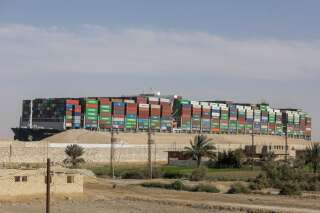Le porte-conteneurs Ever Given, ici dans le canal de Suez en Égypte, le 29 mars 2021.