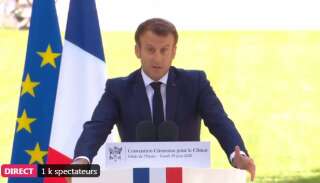 Emmanuel Macron devant les 150 citoyens de la Convention pour le climat, le 29 juin à l'Elysée