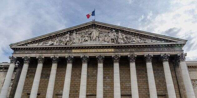 National assembly facade in the city of Paris, France. Asemblee Nationale