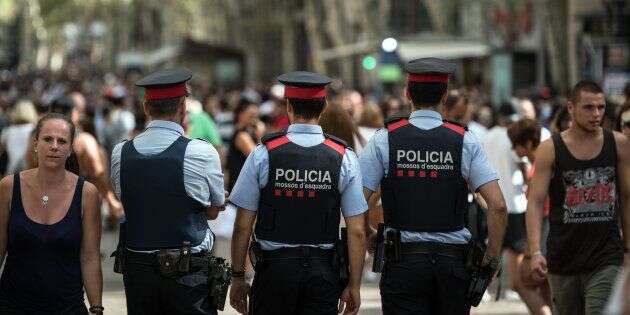 La police sur les Ramblas de Barcelone, le 19 août.