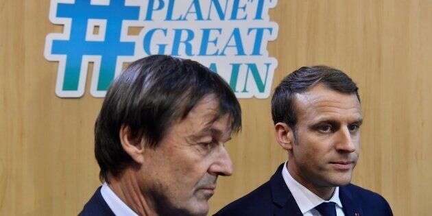 Le président Emmanuel Macron et son ancien ministre de la Transition écologique assurant la promotion de l'opération