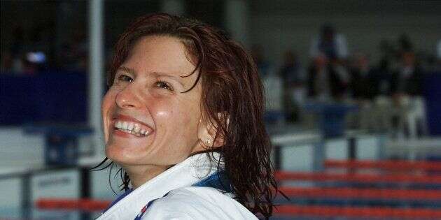 La nageuse Roxana Maracineanu aux jeux olympiques de Sydney, en 2000.