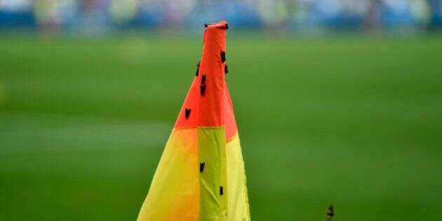 Moths land on a corner flag before the Euro 2016 final soccer match between Portugal and France at the Stade de France in Saint-Denis, north of Paris, Sunday, July 10, 2016. (AP Photo/Martin Meissner)