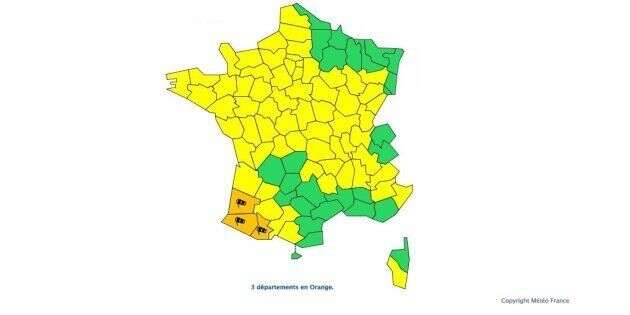 Trois départements du Sud-Ouest en alerte orange pour vents violents