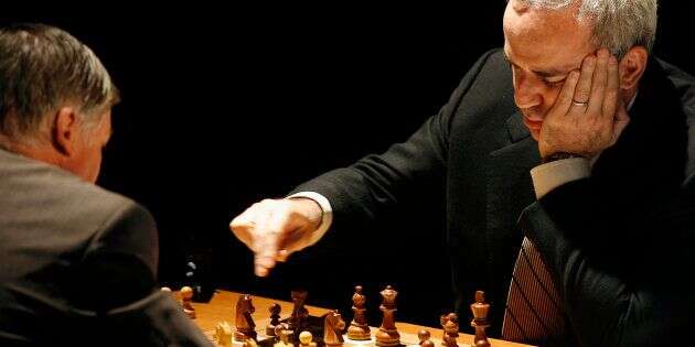 Garry Kasparov participe au tournoi Rapid and Blitz de Saint Louis, aux États-Unis.