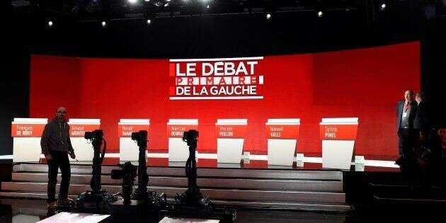 Le plateau du second débat de la primaire de la gauche / AFP