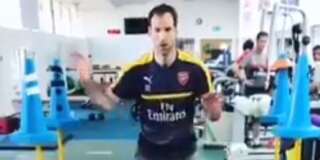 Petr Cech à l'entraînement, sous les couleurs d'Arsenal